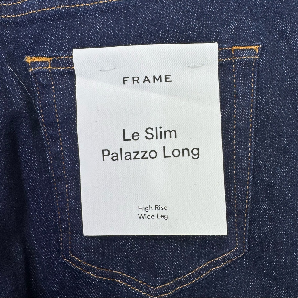 NEW Frame Le Slim Palazzo Long Wide Leg Jeans in Rinse Size 28 - Picture 7 of 10